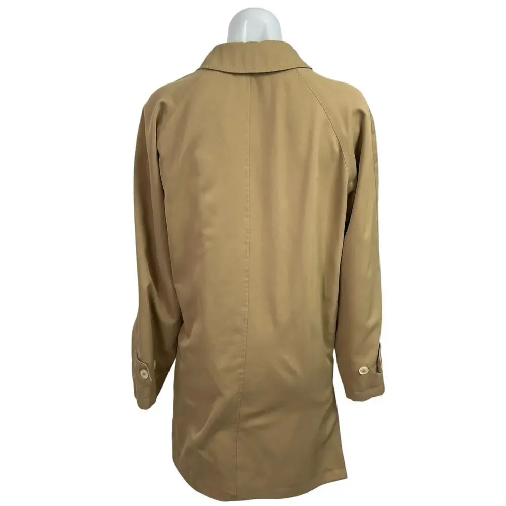 Burberry Women's Tan Long Sleeve Collared Button Down Midi Coat Jacket Size L - Picture 3 of 5